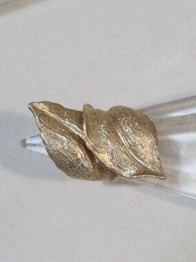 925 Italy Dyadema Vermeil Curled Bypass Leaves Statement Ring